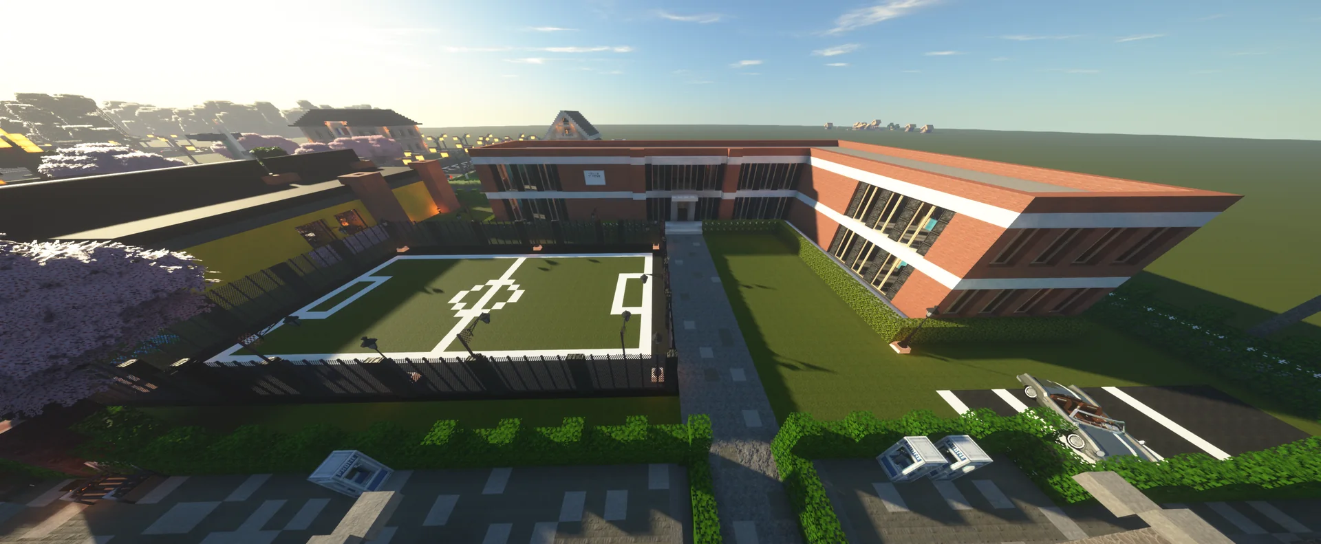 École et terrain de sport